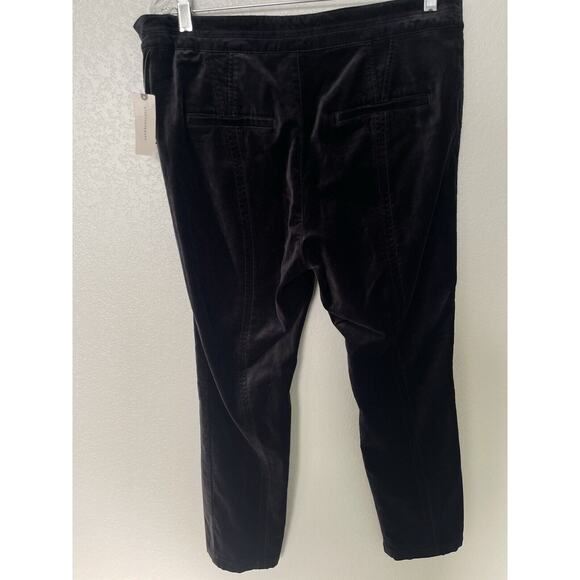NWT Anthropologie The Essential Velvet Slim Trousers Black size 12 $120 - Picture 6 of 14